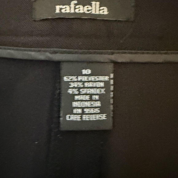 Rafaella Black Dress Pants Straight Leg Flare Work Office Classic - Size 10 - Picture 8 of 8